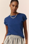 Maeve Boxy Cotton T-shirt In Blue