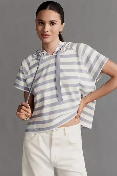 Maeve Boxy Striped Short-sleeve Hoodie