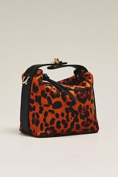 Maeve Boxy Turnlock Crossbody Bag In Animal Print