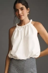 Maeve Braided Bubble-hem Tank Top In White