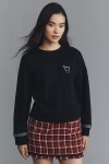 Maeve Brooch Embellished Sweatshirt In Black