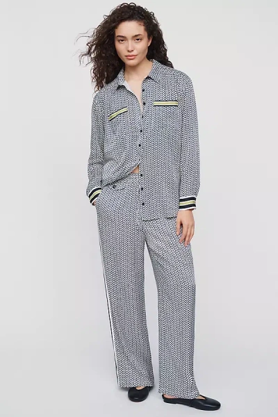 Maeve Brooklin Tie-front Printed Pull-on Pants By  In Gray