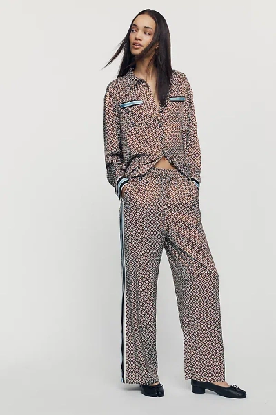 Maeve Brooklin Tie-front Printed Pull-on Pants By  In Brown