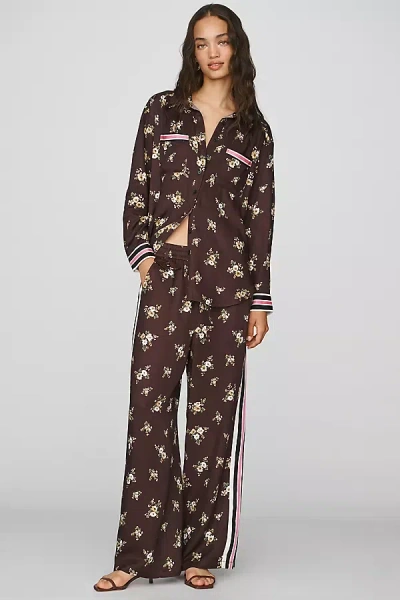 Maeve Brooklin Tie-front Printed Pull-on Pants By  In Burgundy