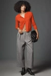 Maeve Brushed Cropped Trousers Pants In Gray
