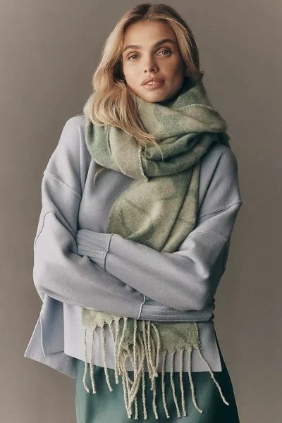Maeve Brushed Fringe Scarf In Green