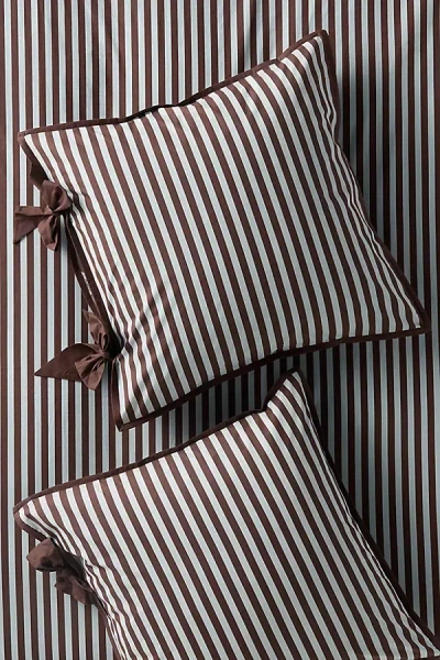 Maeve Brynne Cotton Percale Stripe Tie Printed Euro Sham