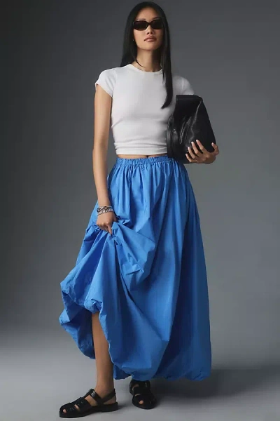 Maeve Bubble Maxi Skirt In Blue