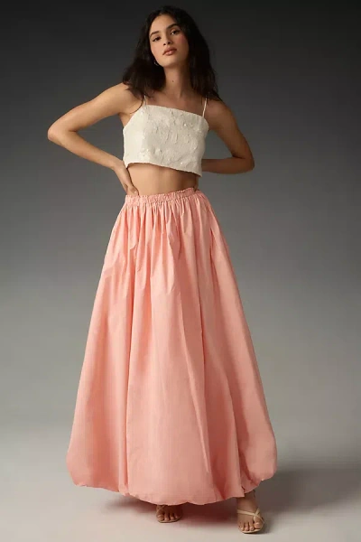Maeve Bubble Maxi Skirt In Pink