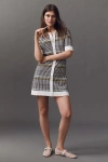 Maeve Buttondown Mini Shift Dress In White