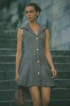 Maeve Button-front Mini Dress In Gray