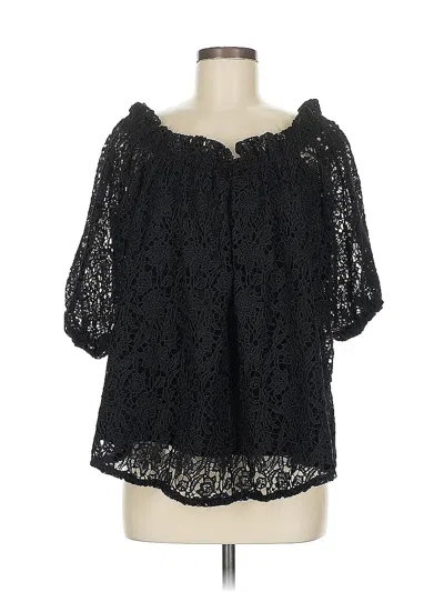 Pre-owned Maeve By Anthropologie 3/4 Sleeve Blouse In Black
