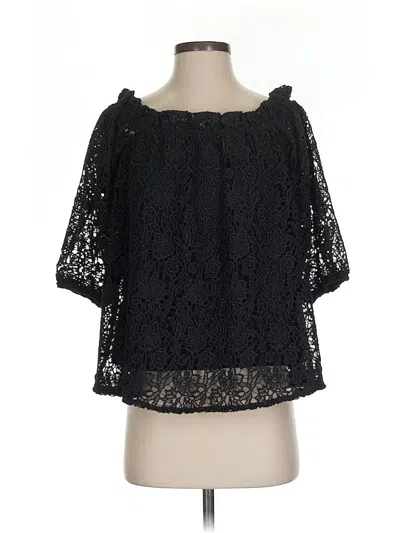 Pre-owned Maeve By Anthropologie 3/4 Sleeve Blouse In Black