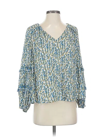 Pre-owned Maeve By Anthropologie 3/4 Sleeve Blouse In Blue