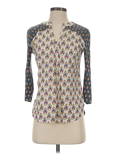 Pre-owned Maeve By Anthropologie 3/4 Sleeve Blouse In Gray