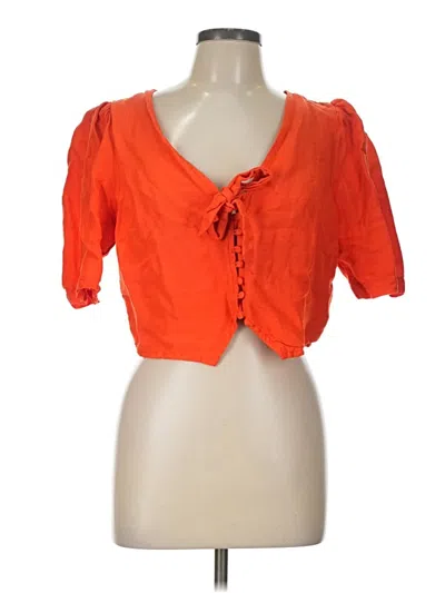 Pre-owned Maeve By Anthropologie 3/4 Sleeve Blouse In Orange