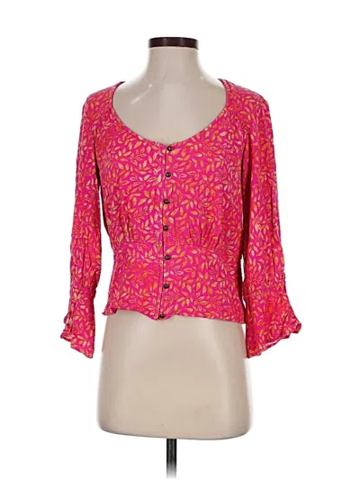 Pre-owned Maeve By Anthropologie 3/4 Sleeve Blouse In Pink