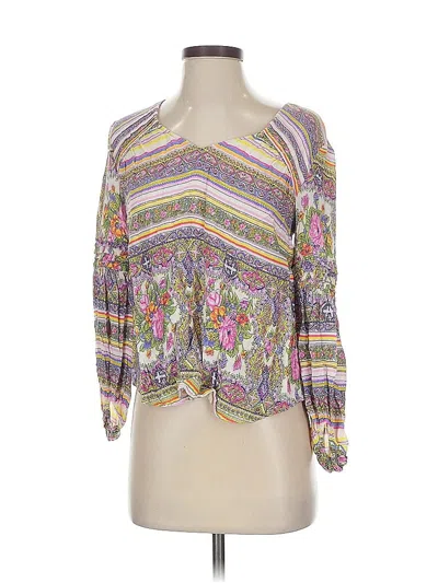 Pre-owned Maeve By Anthropologie 3/4 Sleeve Blouse In Purple