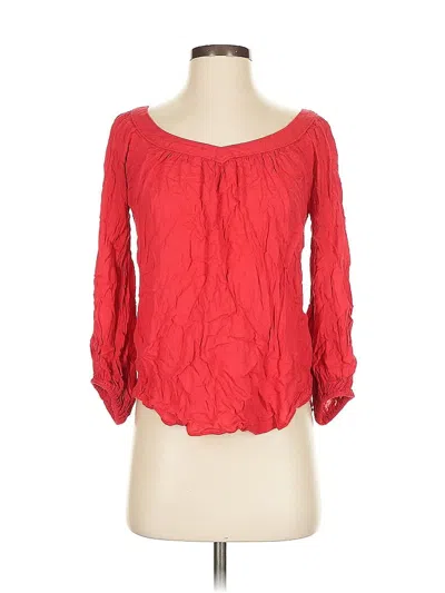 Pre-owned Maeve By Anthropologie 3/4 Sleeve Blouse In Red