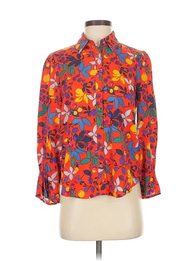 Pre-owned Maeve By Anthropologie 3/4 Sleeve Blouse In Red