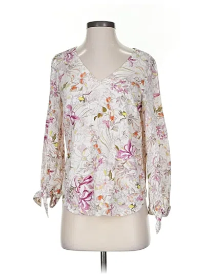 Pre-owned Maeve By Anthropologie 3/4 Sleeve Blouse In White