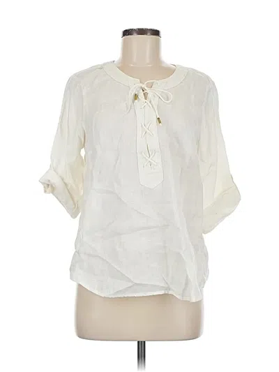 Pre-owned Maeve By Anthropologie 3/4 Sleeve Blouse In White