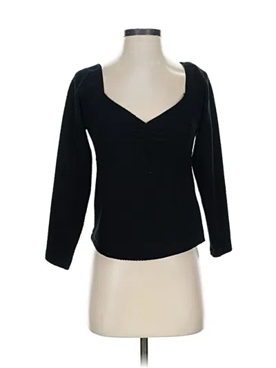 Pre-owned Maeve By Anthropologie 3/4 Sleeve T-shirt In Black