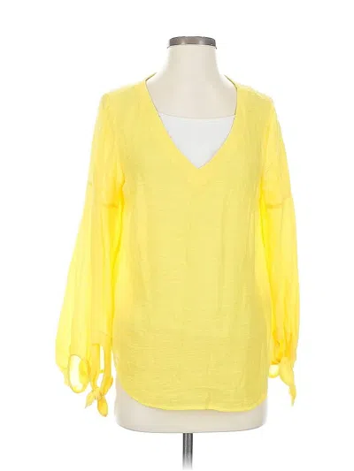 Pre-owned Maeve By Anthropologie 3/4 Sleeve T-shirt In Yellow