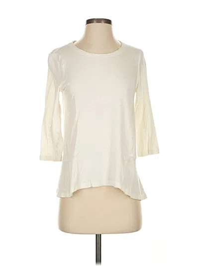 Pre-owned Maeve By Anthropologie 3/4 Sleeve Top White Boatneck Tops