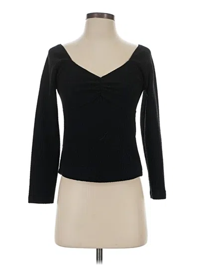 Pre-owned Maeve By Anthropologie 3/4 Sleeve T-shirt In Black