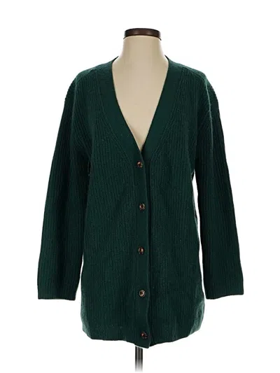 Pre-owned Maeve By Anthropologie Cashmere Cardigan Sweater In Green