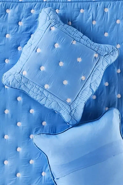 Maeve By Anthropologie Cotton Polka Dot Embroidered Euro Sham In Blue