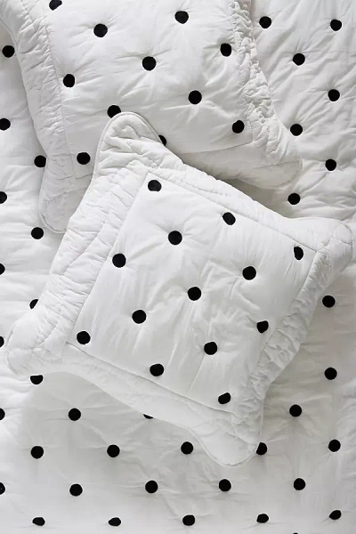 Maeve By Anthropologie Cotton Polka Dot Embroidered Euro Sham In White