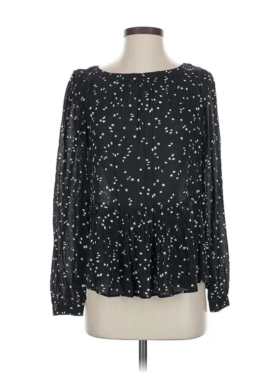 Pre-owned Maeve By Anthropologie Long Sleeve Blouse In Black