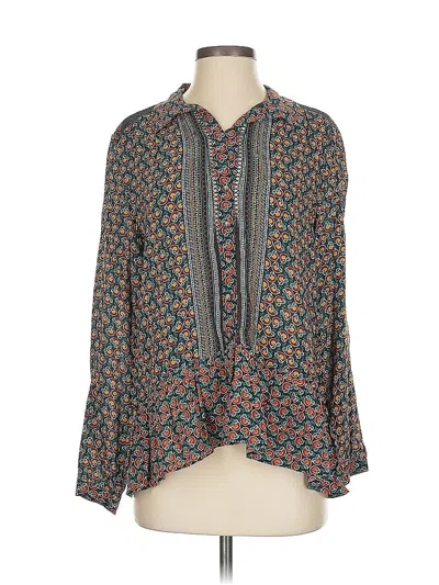 Pre-owned Maeve By Anthropologie Long Sleeve Blouse In Blue