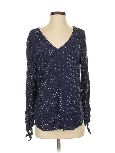 Pre-owned Maeve By Anthropologie Long Sleeve Blouse In Blue