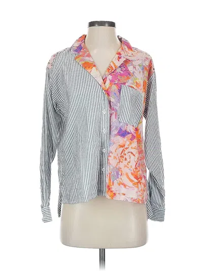 Pre-owned Maeve By Anthropologie Long Sleeve Blouse In Blue