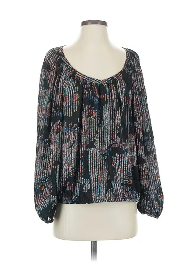 Pre-owned Maeve By Anthropologie Long Sleeve Blouse In Gray