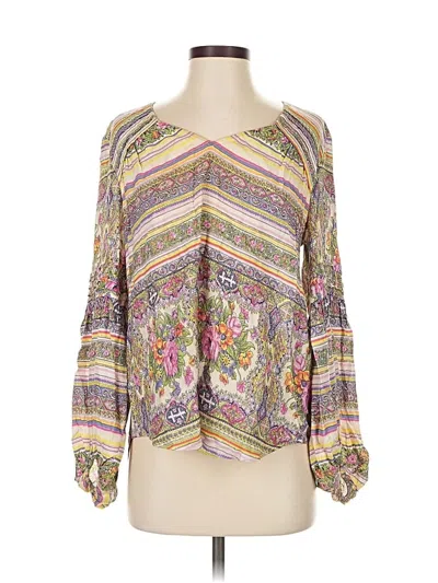 Pre-owned Maeve By Anthropologie Long Sleeve Blouse In Purple