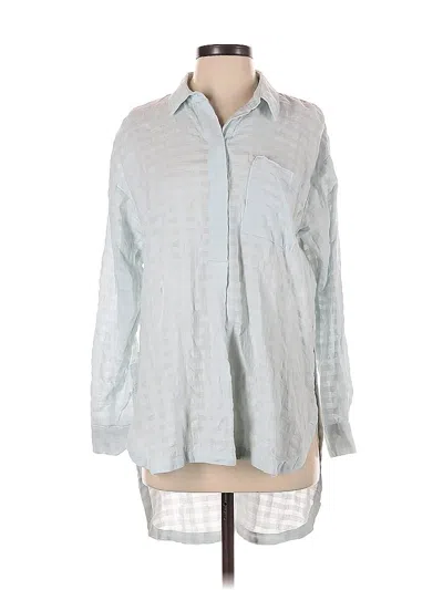 Pre-owned Maeve By Anthropologie Long Sleeve Blouse In Silver