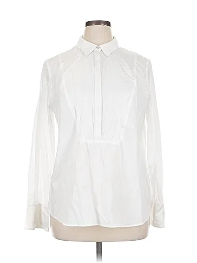 Pre-owned Maeve By Anthropologie Long Sleeve Blouse In White
