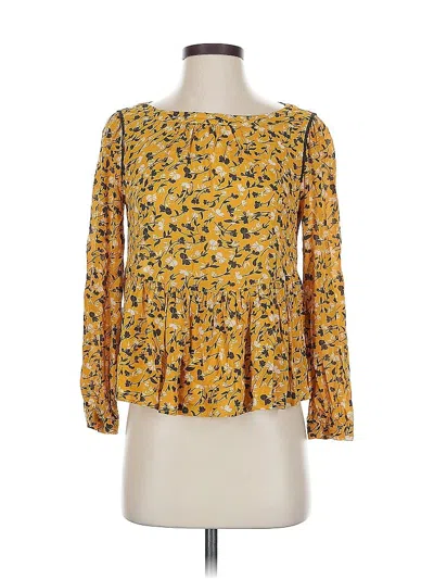 Pre-owned Maeve By Anthropologie Long Sleeve Blouse In Yellow