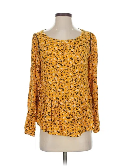 Pre-owned Maeve By Anthropologie Long Sleeve Blouse In Yellow