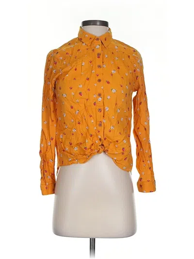 Pre-owned Maeve By Anthropologie Long Sleeve Blouse In Yellow