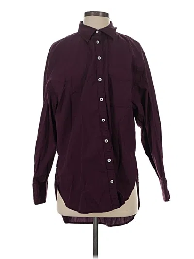 Pre-owned Maeve By Anthropologie Long Sleeve Button Down Shirt In Burgundy