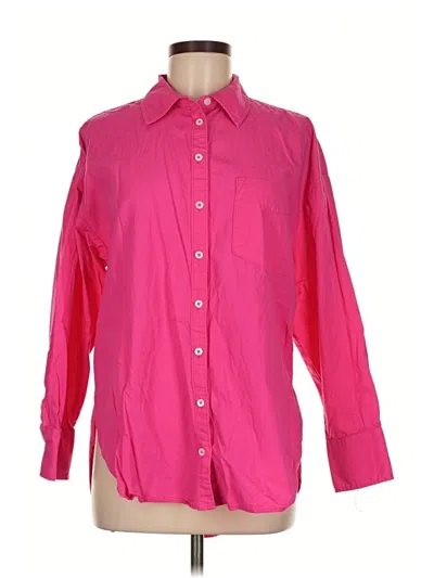 Pre-owned Maeve By Anthropologie Long Sleeve Button Down Shirt In Pink