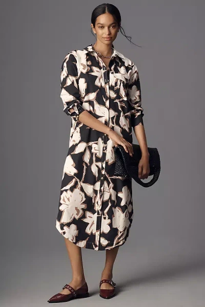 Maeve By Anthropologie Long-sleeve Shirt Dress In Multicolor