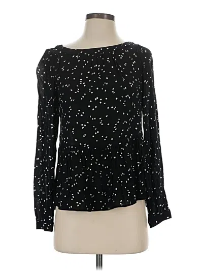 Pre-owned Maeve By Anthropologie Long Sleeve Top Black Boatneck Tops