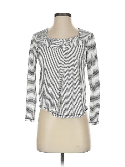 Pre-owned Maeve By Anthropologie Long Sleeve Top Gray Square Neckline Tops