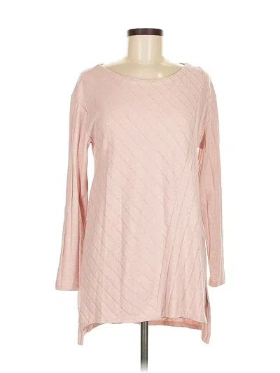 Pre-owned Maeve By Anthropologie Long Sleeve Top Pink Boatneck Tops
